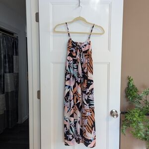 Billabong Floral Midi Dress - Black, Pink, Orange